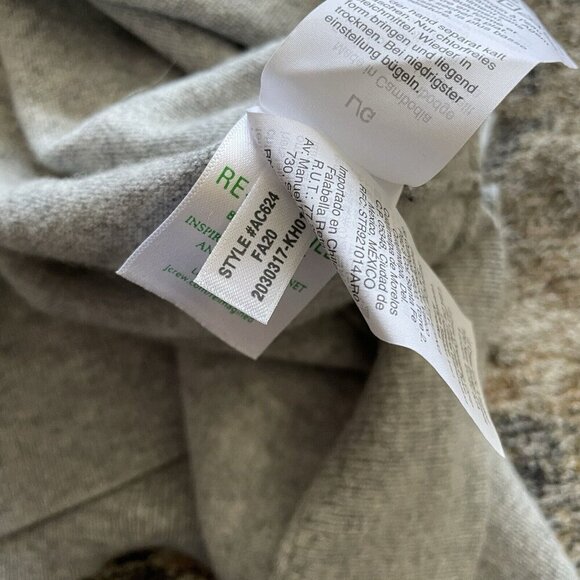 J Crew Womens Cotton Wool Blend Pullover Sweater Sz L Gray Side Slit Round Hem - Picture 7 of 10